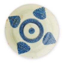 A Safavid underglaze-painted pottery dish for the Armenian market Persia, probably Isfahan, late...