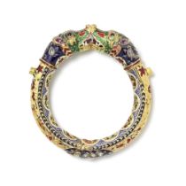 A gem-set enamelled gold bangle (kada) North India, 19th Century