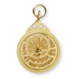 A miniature gold astrolabe by Asprey & Co. Ltd. London, dated 1981