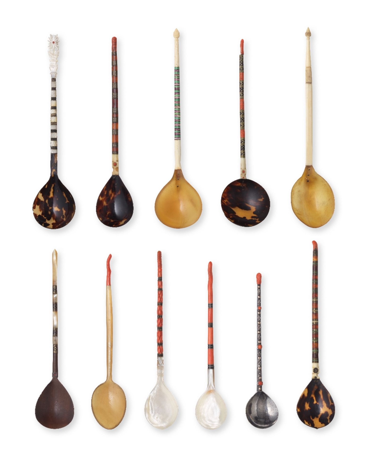 A group of eleven Ottoman Sherbet spoons Turkey, 19th Century(11)