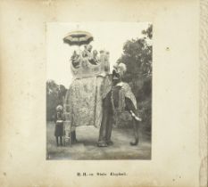 A large commemorative photograph album presented to the Maharajah of Mysore by Maharajah Sir Jag...