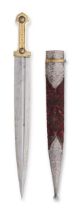 A walrus ivory-hilted steel sword (kindjal) Caucasus, dated AH 1264/ AD 1847-8