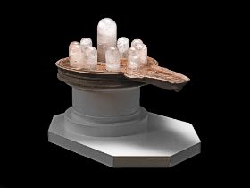 A rare monumental marble and rock crystal lingam shrine India, 19th/ 20th Century(12)