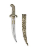 An Ottoman silver-mounted dagger with jade grips Turkey, dated AH 1113/ AD 1701-2