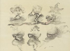 Sakti Burman (B.1935) Untitled (Six Dancing Figures)