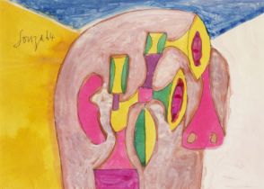 Francis Newton Souza (1924-2002) Untitled (Abstract Portrait Head)