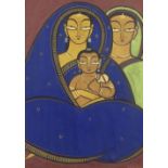 Jamini Roy (1887-1972) Untitled (Mother with Child & Woman)