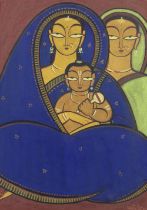 Jamini Roy (1887-1972) Untitled (Mother with Child & Woman)