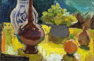 Walter Langhammer (1905-1977) Untitled (Still Life with a Rosewater Sprinkler & Vase)