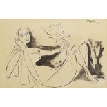 George Keyt (1901-1993) Untitled (Reclining Nude Female Figure)