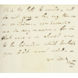 BYRON (GEORGE GORDON, LORD) Autograph letter to John Murray, 13 February [1814]