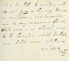 BYRON (GEORGE GORDON, LORD) Autograph letter to John Murray, 13 February [1814]