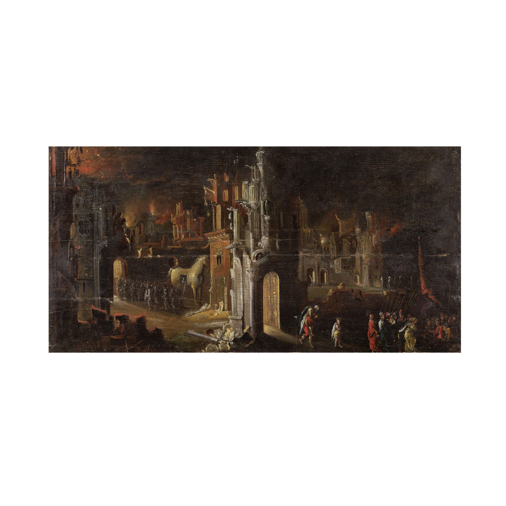 Suiveur de Fran&#231;ois de Nom&#233; (Metz 1593-1644 Naples) Le Sac de Troie