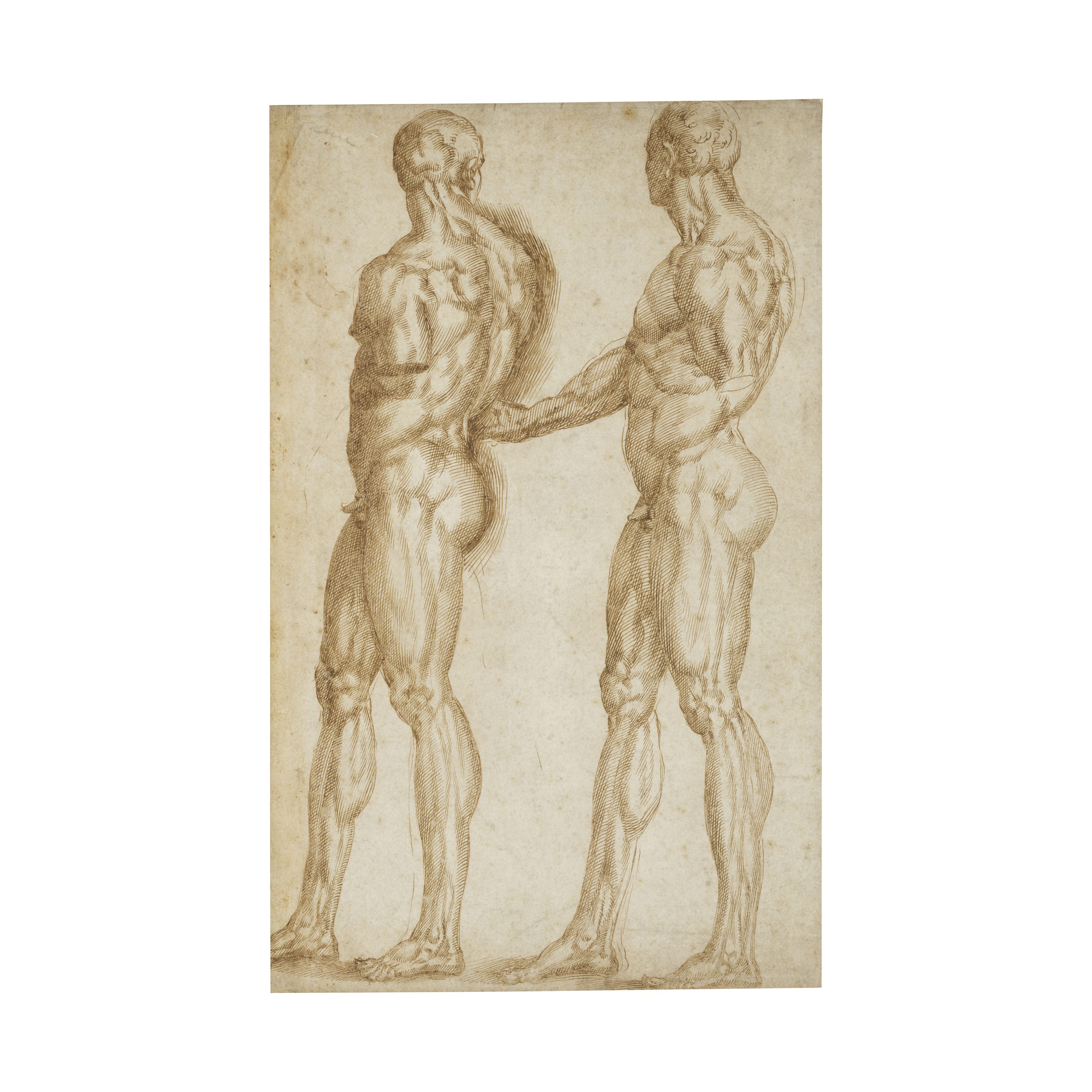 Baccio Bandinelli (Florence 1488-1560) Deux &#233;tudes de figures masculines (recto); Etude d'u...