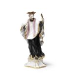 Statuette de St. John Nepomuk en porcelaine de Meissen, circa 1740A Meissen figure of St. John N...