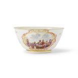 Bol en porcelaine de Meissen &#224; d&#233;cor de marchands de porcelaine, circa 1723-24An early...