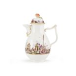 Pot &#224; caf&#233; couvert en porcelaine de Meissen, circa 1745A Meissen coffee pot and cover,...