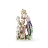 Groupe en porcelaine de Meissen repr&#233;sentant une famille chinoise, circa 1755A Meissen Chin...