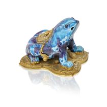 A Regence ormolu mounted Chinese turquoise-glazed porcelain frog encrier The porcelain 18th cent...