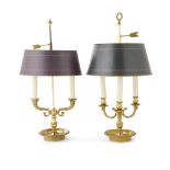 Two French gilt-brass bouillotte lamps In the Directoire style (2)