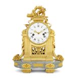 A very fine late 18th century French ormolu and marble mantel clock, the case possibly attributa...