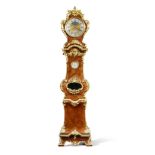 An important mid 18th century French ormolu-mounted kingwood and rosewood centre seconds longcas...