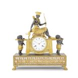 A very fine and impressive late 18th century French gilt and patinated bronze mantel clock Deve...