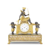 A very fine and impressive late 18th century French gilt and patinated bronze mantel clock Deve...