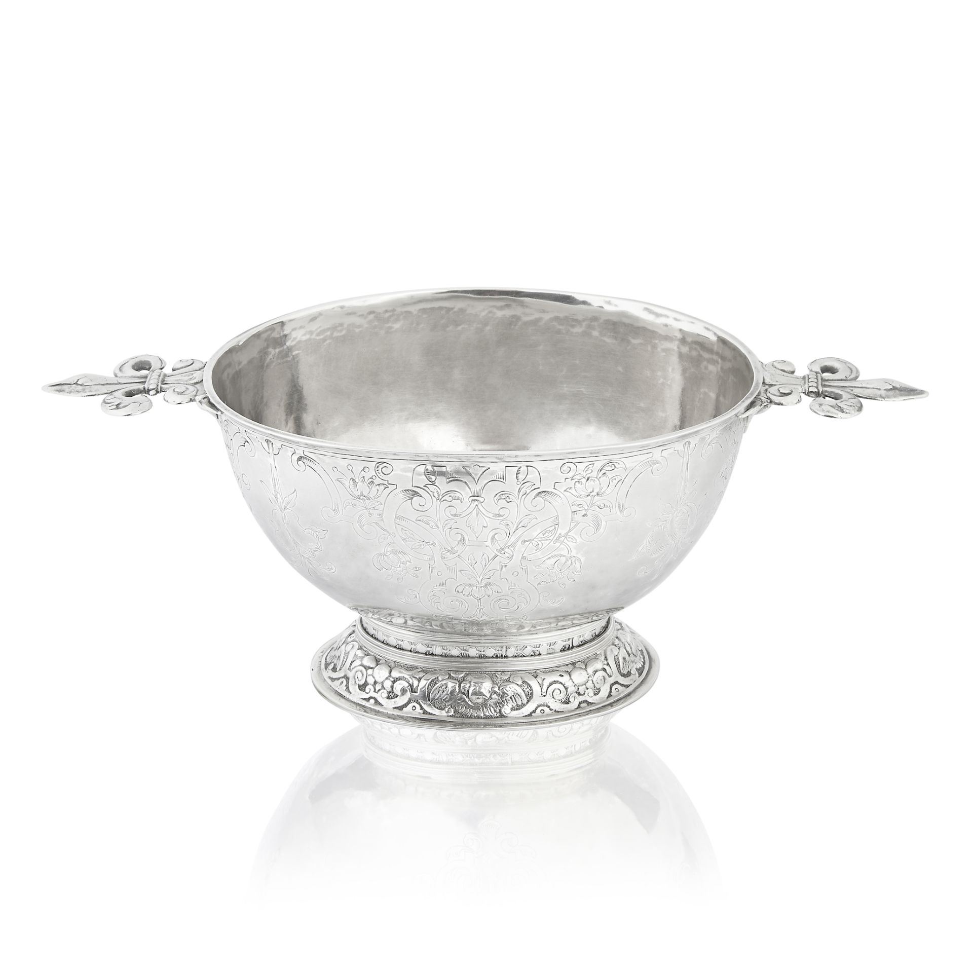 A Dutch silver two-handled brandy bowl Maker's mark a clover for Jan Sjoerds, Bolsward, date let...