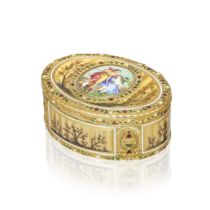 An enamelled gold snuff box Les Fr&#232;res Souchay, Hanau, late 18th century