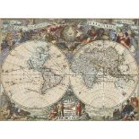 WORLD MAP VAN DER AA (PIETER) Nova orbis terraquei tabula accuratissime delineata, Leiden, P. va...