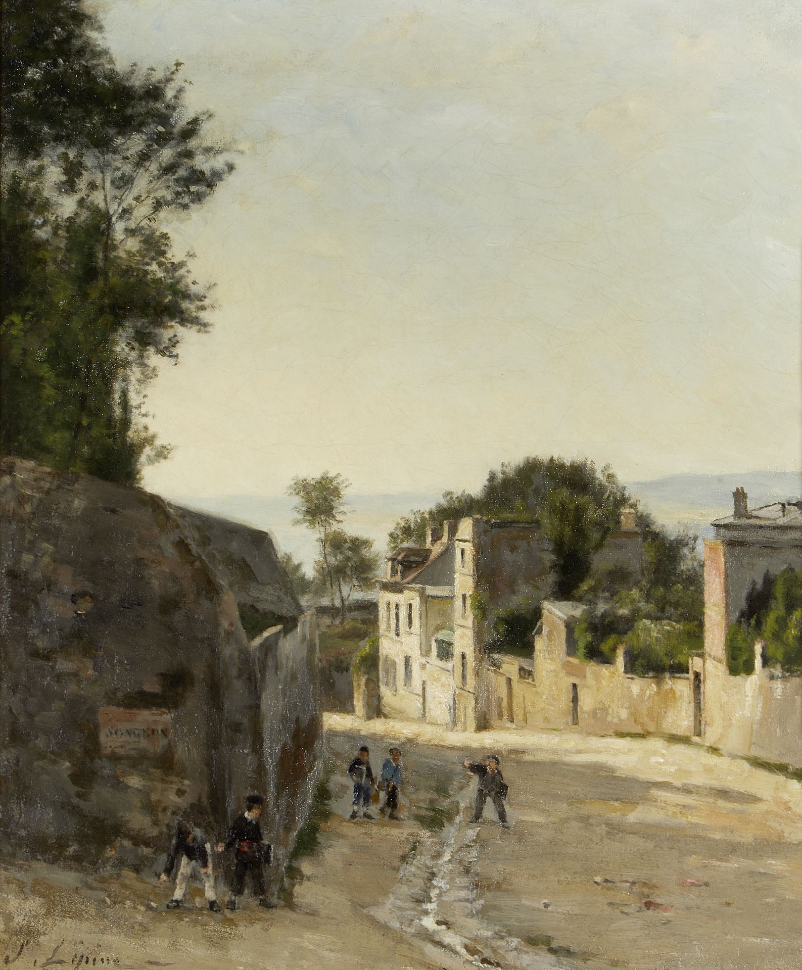 Stanislas L&#233;pine (French, 1835-1892) Montmartre, La Rue Cortot (Painted between 1872-1876)