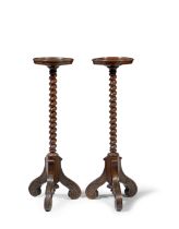 A pair of Dutch walnut candle standsLate 17th century and later (2)