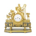 A fine and impressive early 19th century French ormolu and marble mantel clock Laurent, Paris