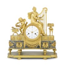 A fine and impressive early 19th century French ormolu and marble mantel clock Laurent, Paris