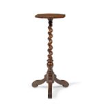 A Dutch walnut candle standLate 17th century and later