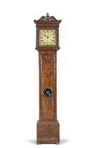 A fine and rare late 17th century English walnut month-going longcase clock with ten inch silver...