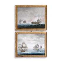 Anglo-Chinese School (Early 19th Century) A pair of reverse glass paintings depicting scenes fro...