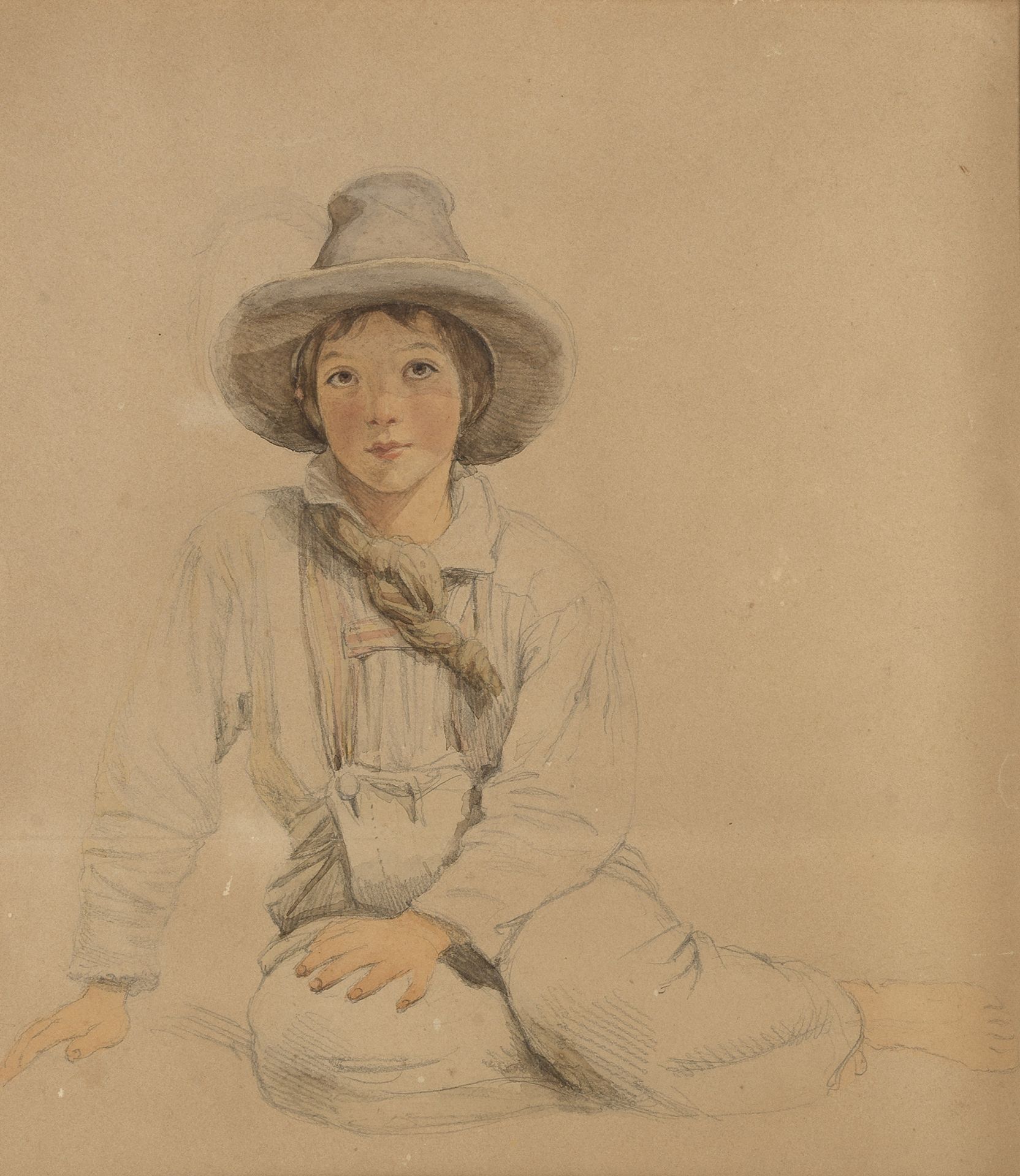 Sir Frederic William Burton, RHA FSA (Irish, 1816-1900) Portrait of a young boy