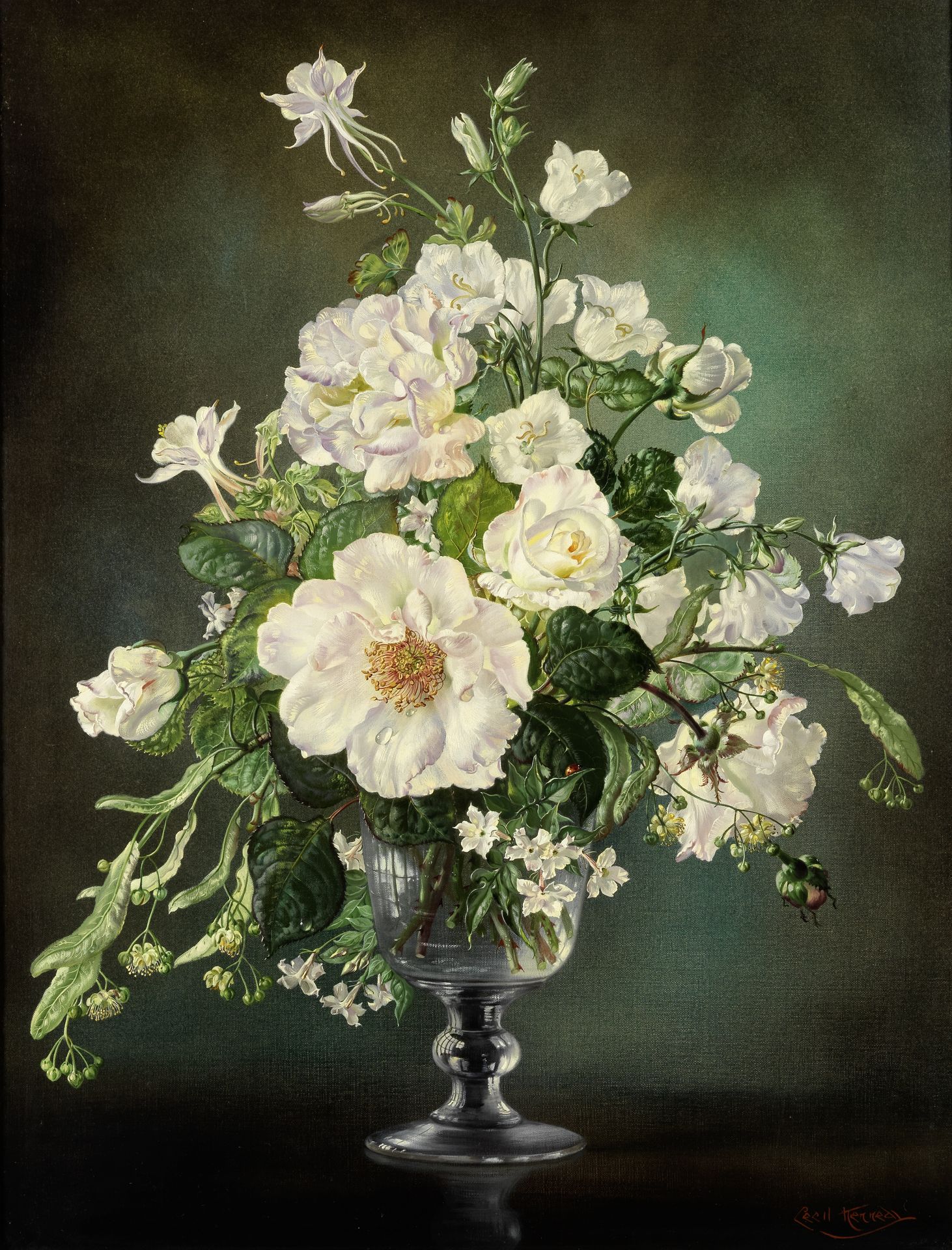 Cecil Kennedy (British, 1905-1997) Still life of white flowers