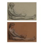 Sir Edward John Poynter, PRA, RWS (British, 1836-1919) Two studies for 'A Corner of the Villa' e...