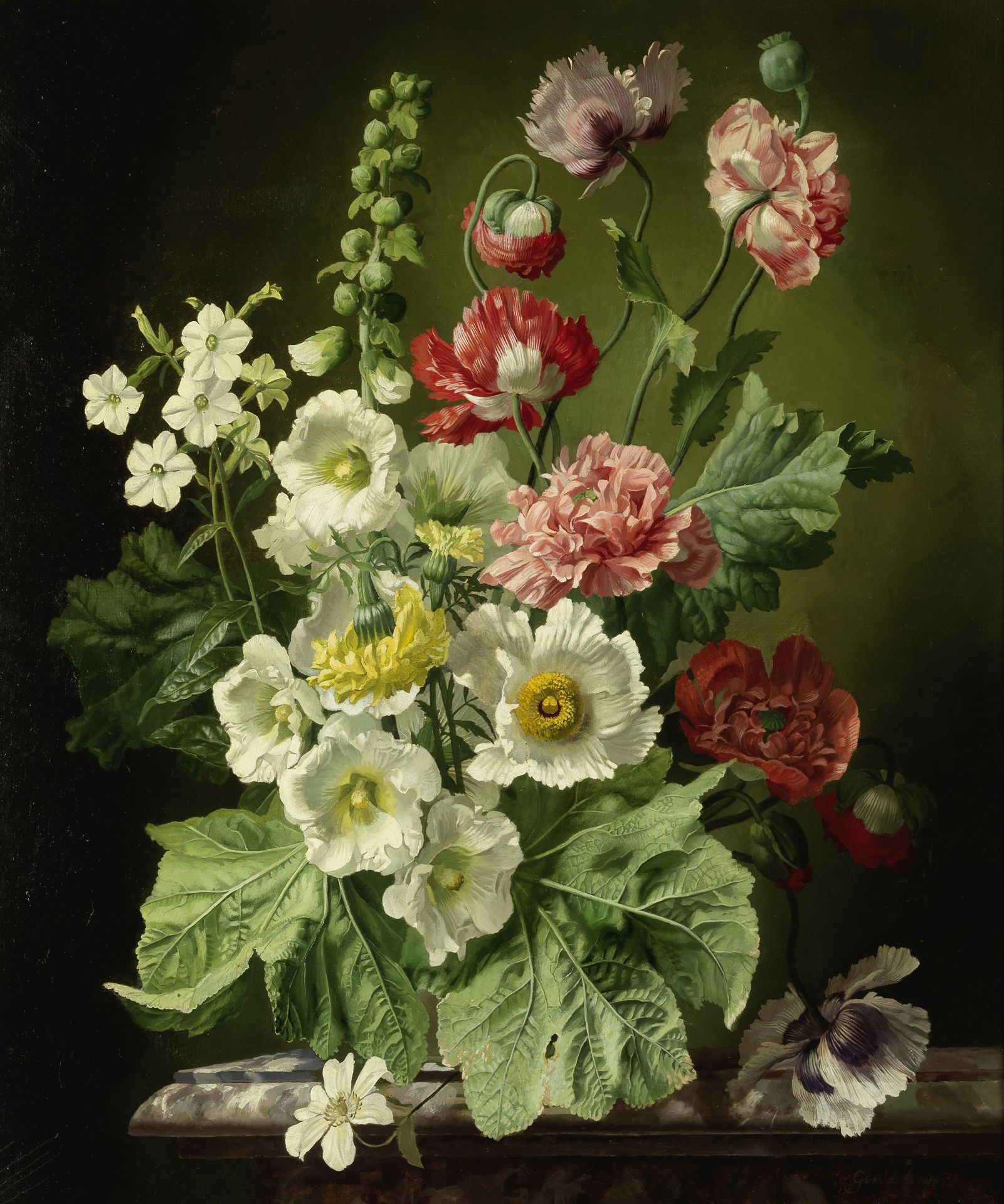 Gerald A. Cooper (British, 1899-1975) Still life of summer flowers