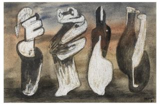 Henry Moore O.M., C.H. (British, 1898-1986) Four Ideas for Sculpture 25 x 37.5 cm. (9 3/4 x 14 3...