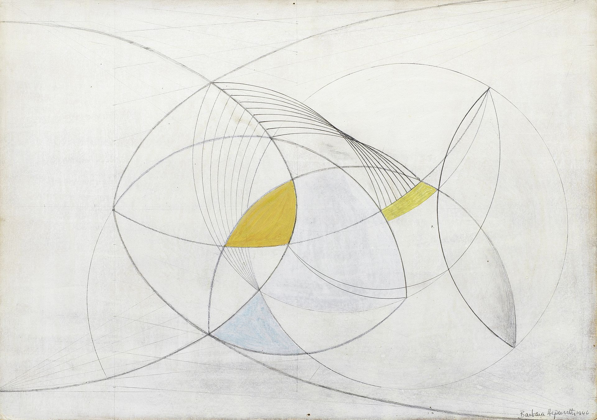 Dame Barbara Hepworth (British, 1903-1975) Intersection 26 x 37.7 cm. (10 1/4 x 14 3/4 in.)