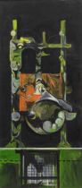 Graham Sutherland O.M. (British, 1903-1980) Form Over Grill With Bird 145 x 65 cm. (57 1/8 x 25 ...