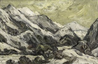 Sir Kyffin Williams R.A. (British, 1918-2006) Lliwedd in Snow 61.5 x 92 cm. (24 1/8 x 36 1/4 in.)