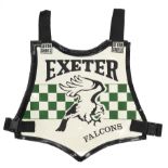 An Exeter Falcons speedway race vest