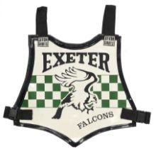 An Exeter Falcons speedway race vest