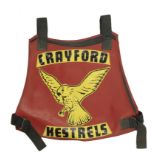 A Crayford Kestrels speedway race vest