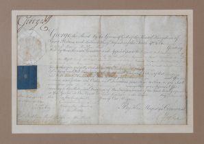 A George III Officer's Commission To Thomas Needham Appointing Him Captain In The West Leicester...